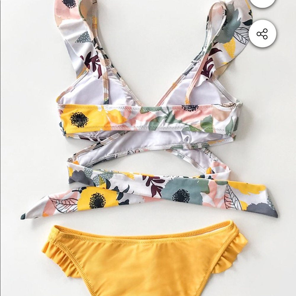 Yellow Flowered Bikini - Picture 3 of 5